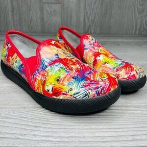 Firework paint splatter design klogs clogs flat shoes work slip resistant slip o